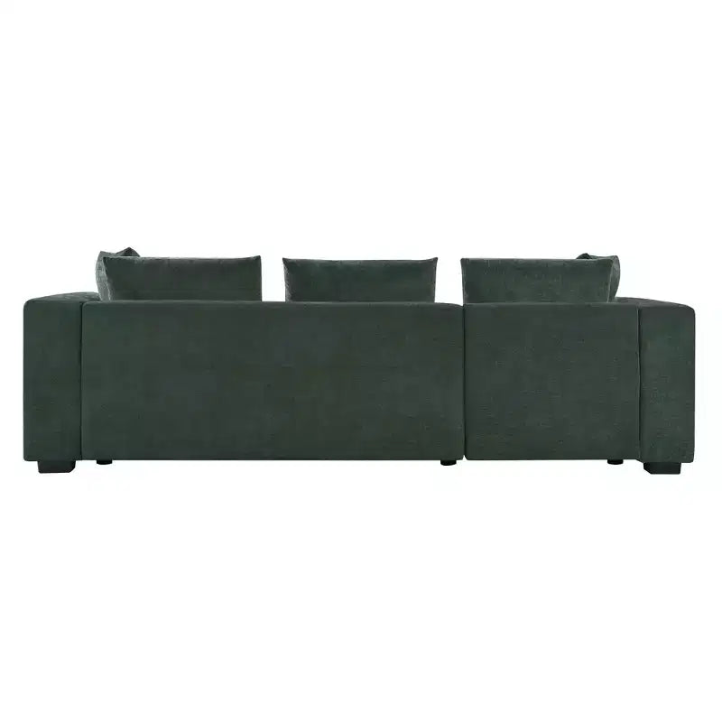Canapé d'angle en tissu de 93,7 po avec rangement en bois