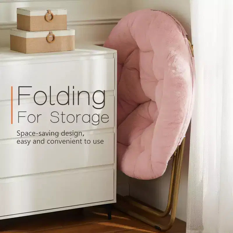 Pouf Fauteuil en Fausse Fourrure Taille Adulte : Blanc et Confortable