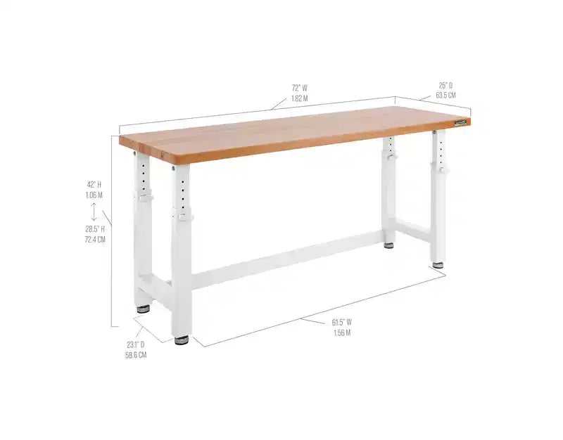Établi ultra-robuste UltraHD de 72 po réglable en hauteur