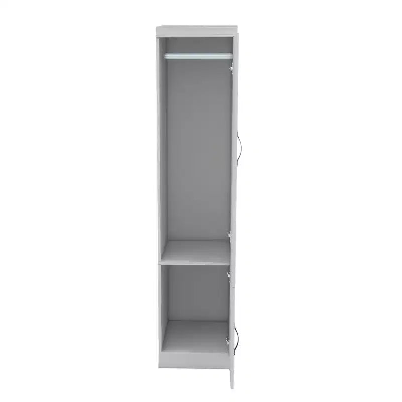 Armoire en bois blanc de 40 cm avec miroir et 2 portes