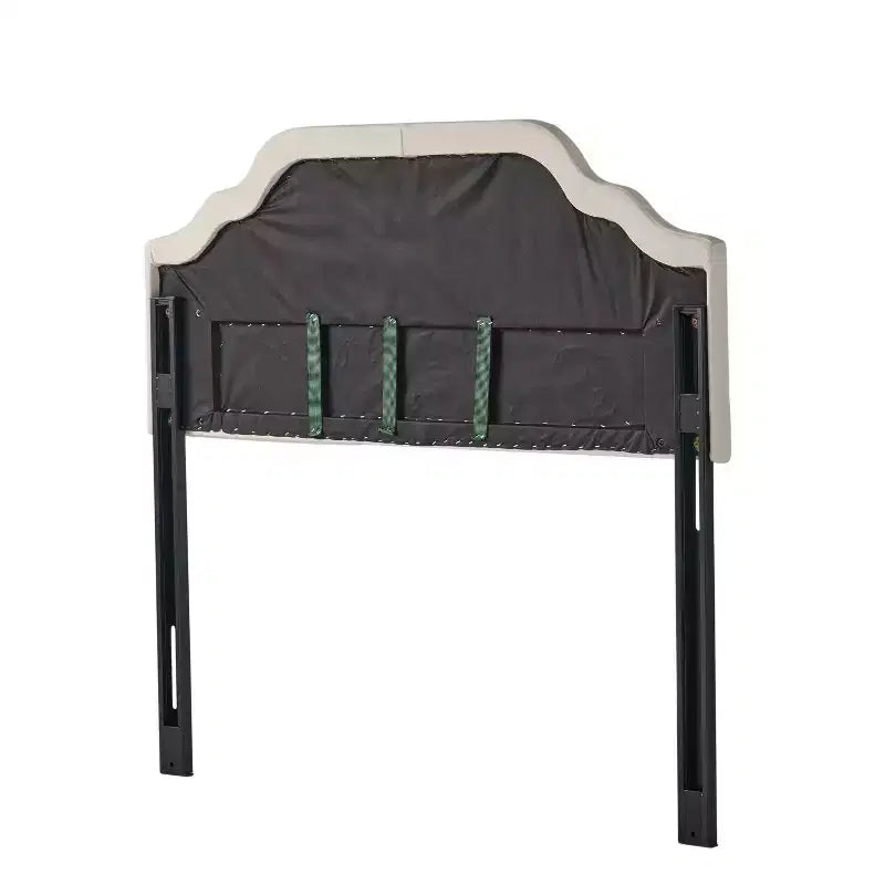 Tête de lit capitonnée Luella avec clous décoratifs – Grand lit/Très grand lit