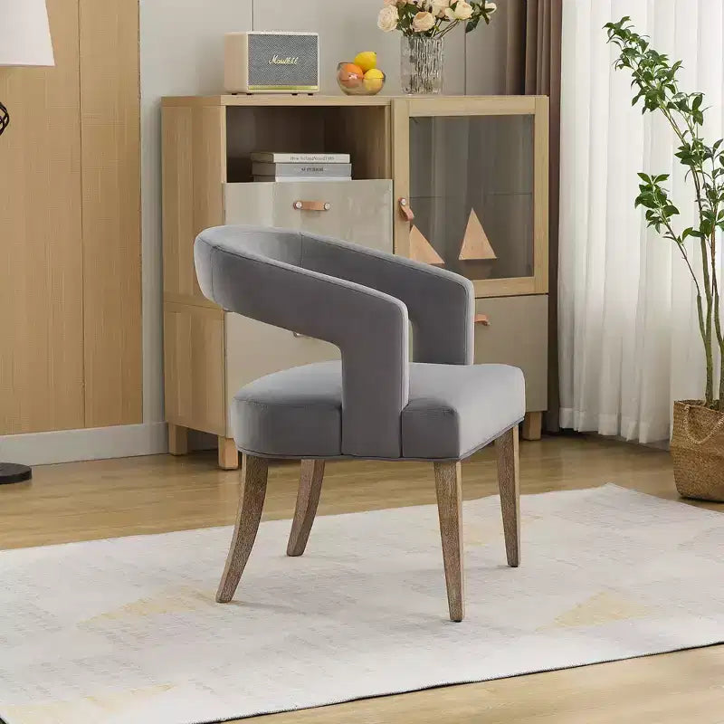 Chaises de salle à manger capitonnées modernes en forme de tonneau