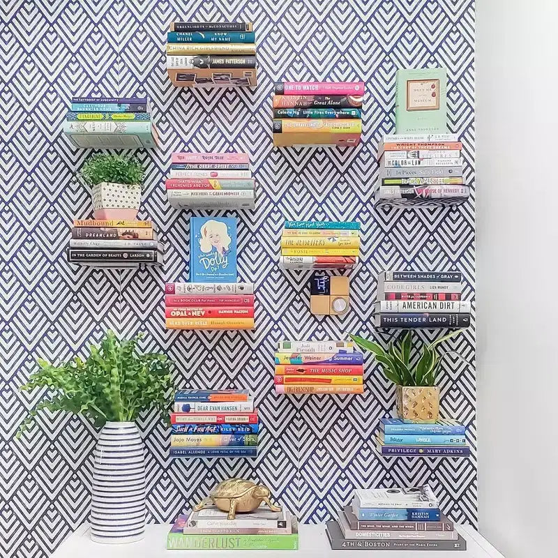 Étagères flottantes invisibles en métal, rangement mural dissimulé pour livres