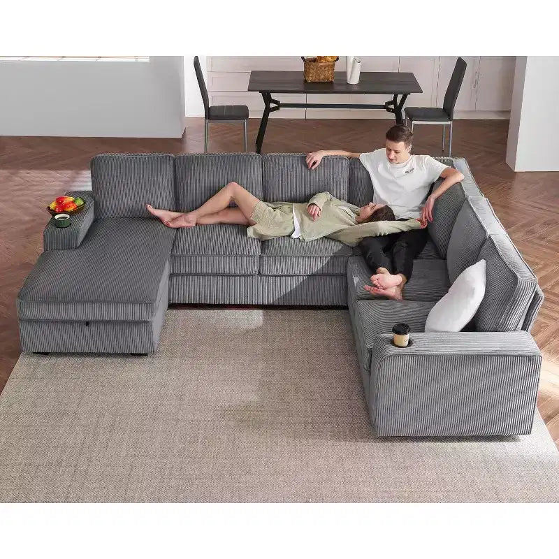 Canapé sectionnel avec ports USB et rangement