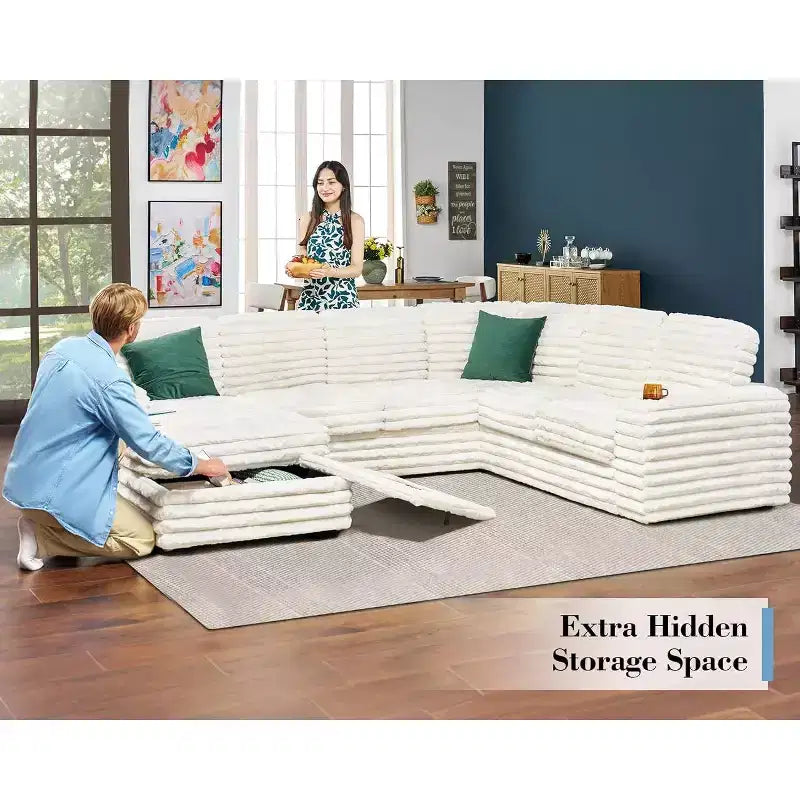 Canapé sectionnel avec ports USB et rangement