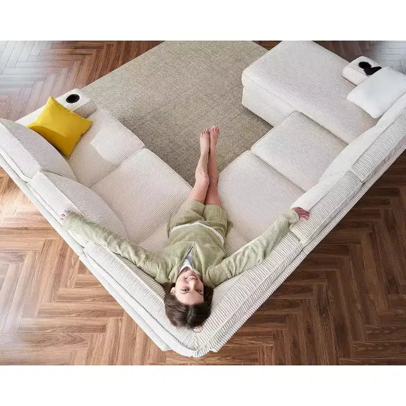 Canapé sectionnel avec ports USB et rangement