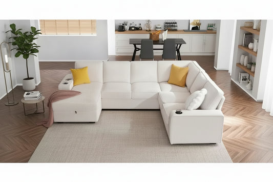 Canapé sectionnel avec ports USB et rangement
