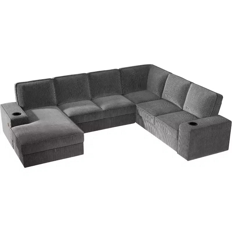 Canapé sectionnel avec ports USB et rangement