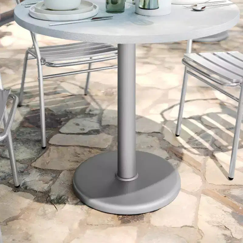 Pied de table de restaurant rond de 18 po avec colonne de 3 po de diamètre pour table haute
