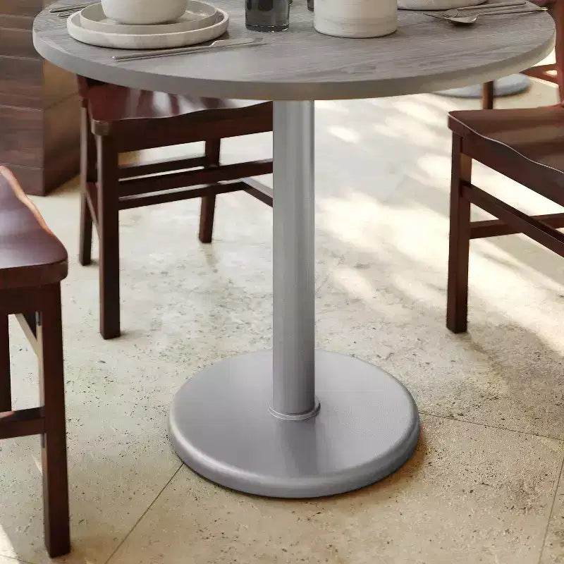 Pied de table de restaurant rond de 18 po avec colonne de 3 po de diamètre pour table haute