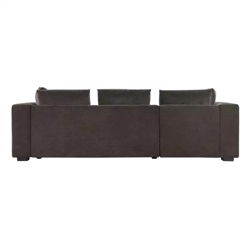 Canapé d'angle en tissu de 93,7 po avec rangement en bois