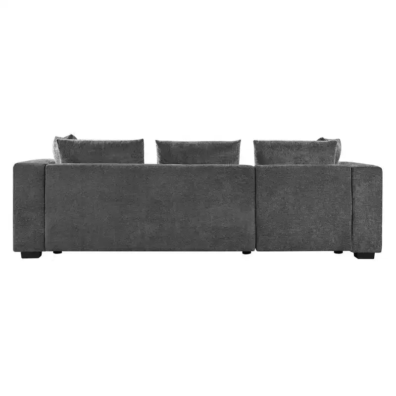 Canapé d'angle en tissu de 93,7 po avec rangement en bois