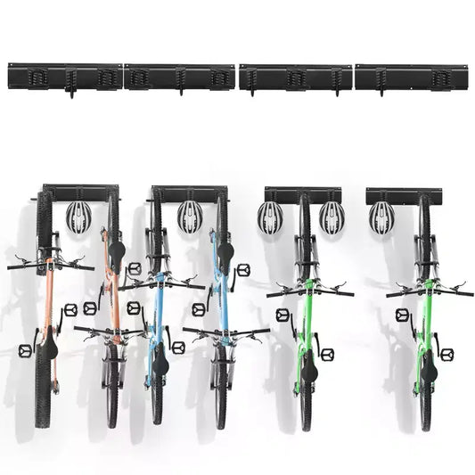 VEVOR Bike Storage Rack, 6 Bike Racks and 5 Helmets Hooks, Wall Mount Bike Storage Hanger, Home & Garage Organizer
