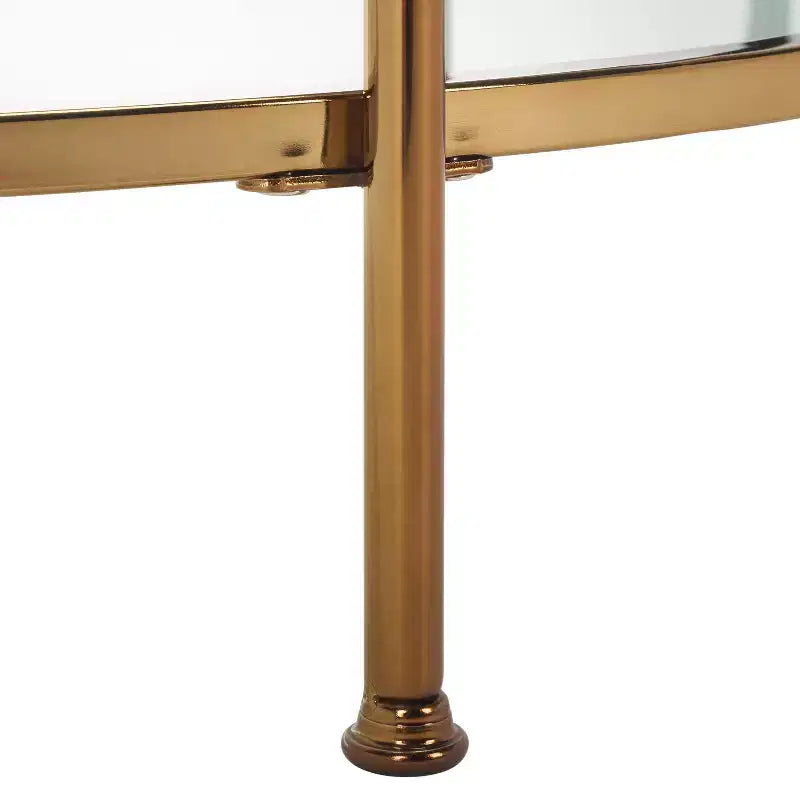 Table basse ronde Risa avec rangement - Dorée