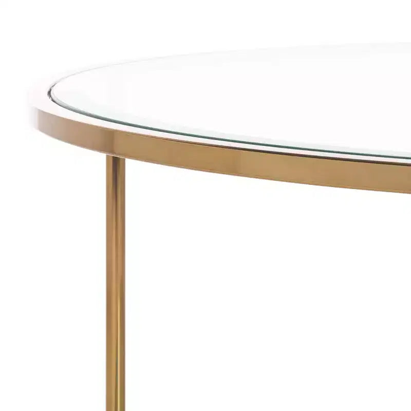 Table basse ronde Risa avec rangement - Dorée