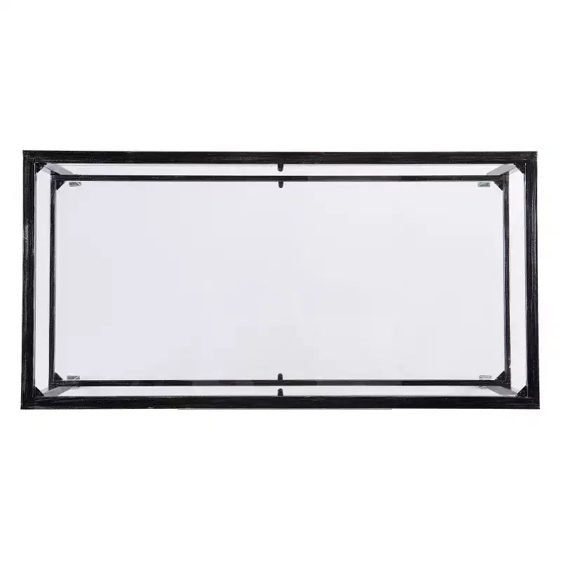 Table basse de cocktail rectangulaire à étagères ouvertes Jaymes en métal/verre - Noir