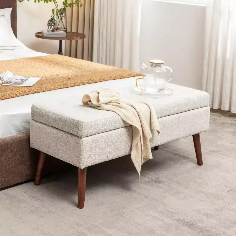 Banc de rangement ottoman pour chambre à coucher, banc de bout de lit, banc de pied de lit, banc d'entrée
