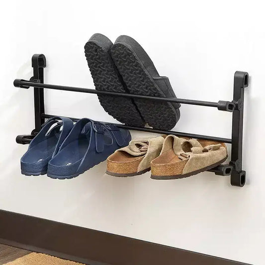 The Lakeside Collection Space-Saving Wall-Mounted Storage Shoe Rack Organizer -