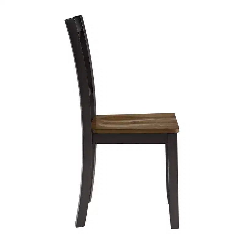 Chaise de cuisine/salle à manger en bois de ferme à dossier en X noir/marron