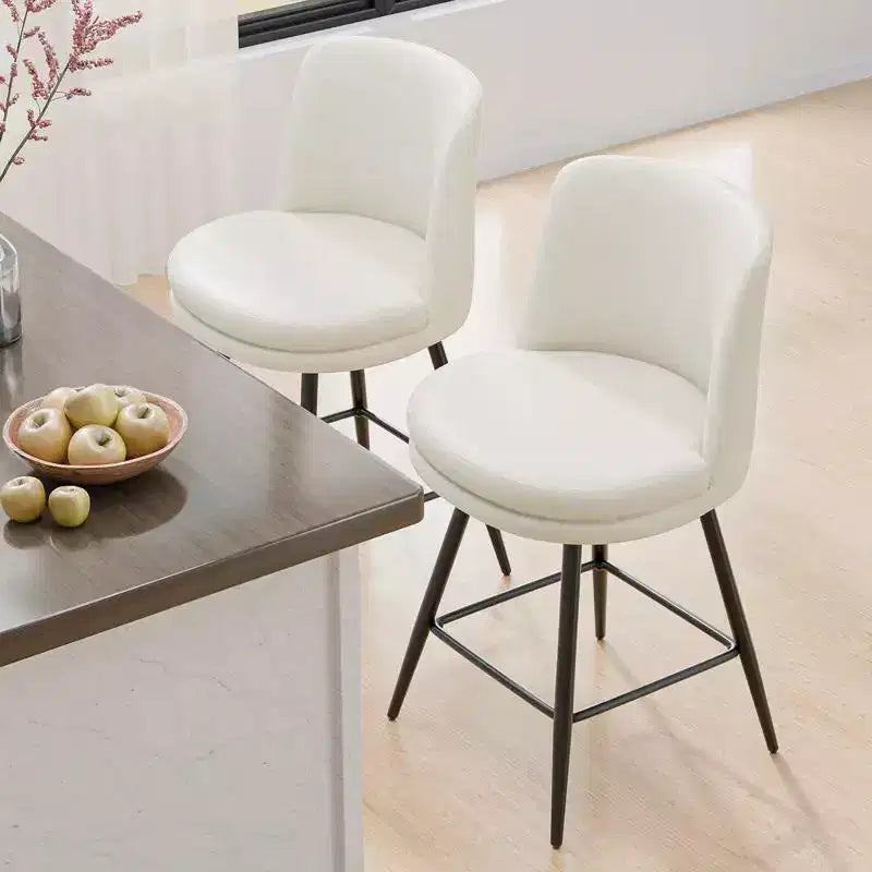 Tabouret de bar contemporain, pivotant, en cuir PU, qualité durable