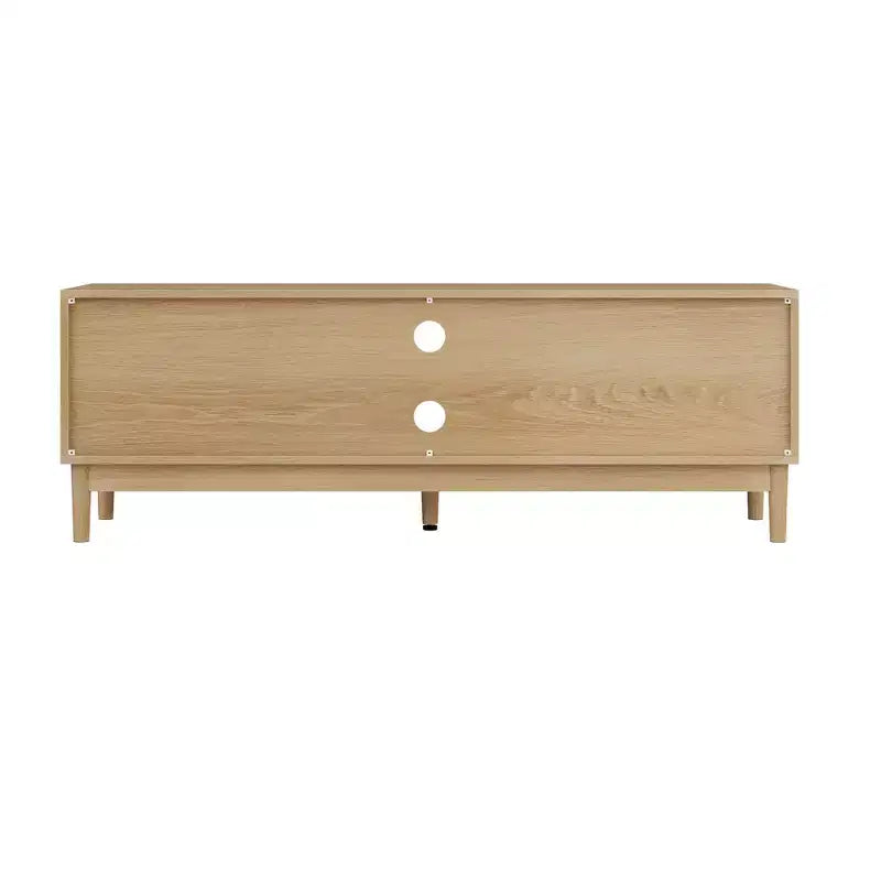 Meuble TV moderne en bois 55 pouces Rajesh avec étagères ouvertes et trou passe-câbles