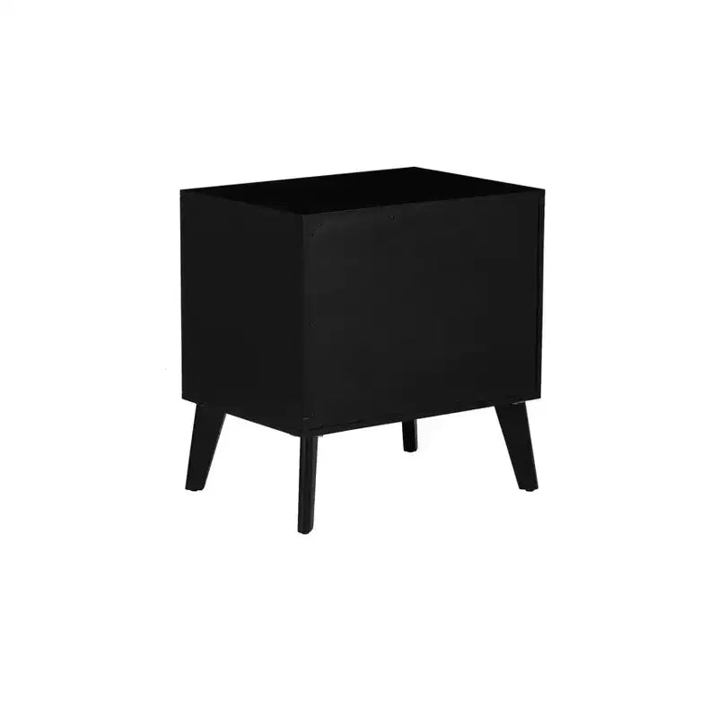 Table de chevet à 2 tiroirs Chancery Black and Cane