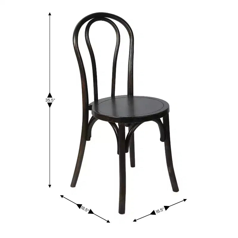 Chaise de salle à manger empilable en bois massif style Thonet