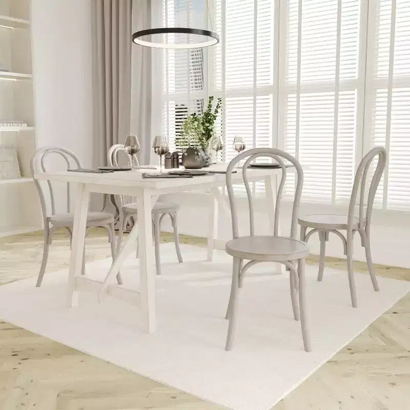 Chaise de salle à manger empilable en bois massif style Thonet
