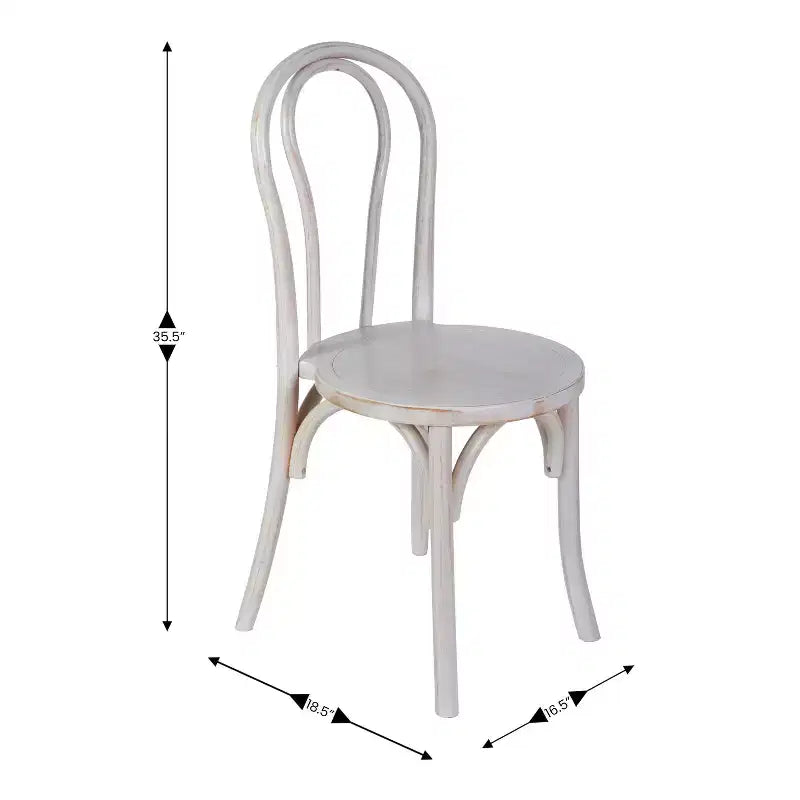 Chaise de salle à manger empilable en bois massif style Thonet