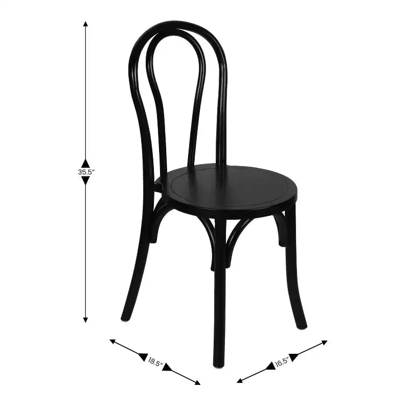 Chaise de salle à manger empilable en bois massif style Thonet