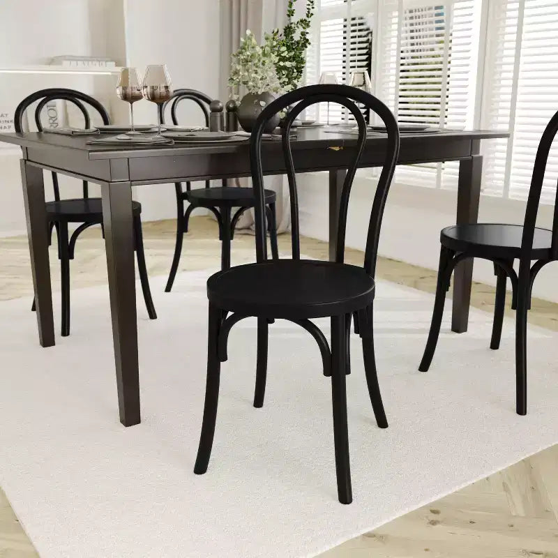 Chaise de salle à manger empilable en bois massif style Thonet