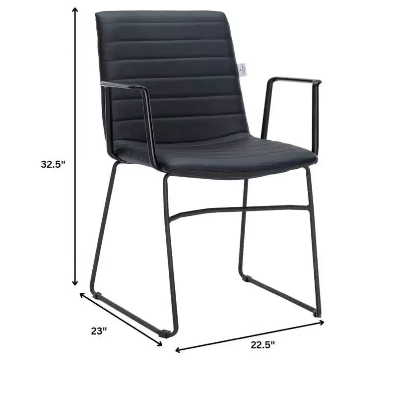 Fauteuil de bureau ergonomique rembourré en cuir/polyester avec structure en acier inoxydable thermolaqué, assise et dossier rembourrés