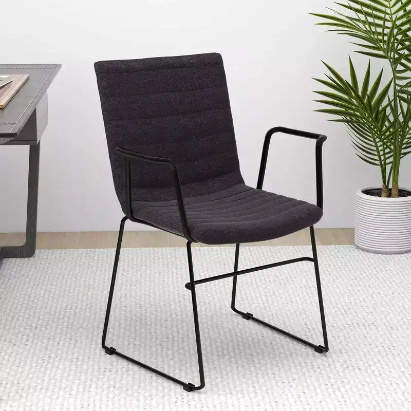 Fauteuil de bureau ergonomique rembourré en cuir/polyester avec structure en acier inoxydable thermolaqué, assise et dossier rembourrés