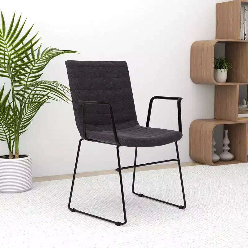Fauteuil de bureau ergonomique rembourré en cuir/polyester avec structure en acier inoxydable thermolaqué, assise et dossier rembourrés