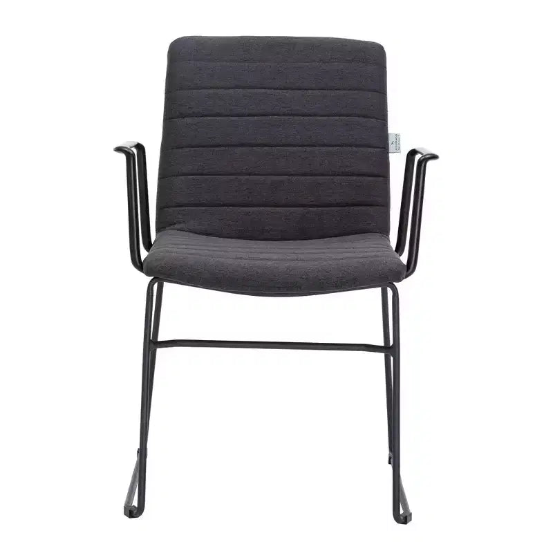 Fauteuil de bureau ergonomique rembourré en cuir/polyester avec structure en acier inoxydable thermolaqué, assise et dossier rembourrés