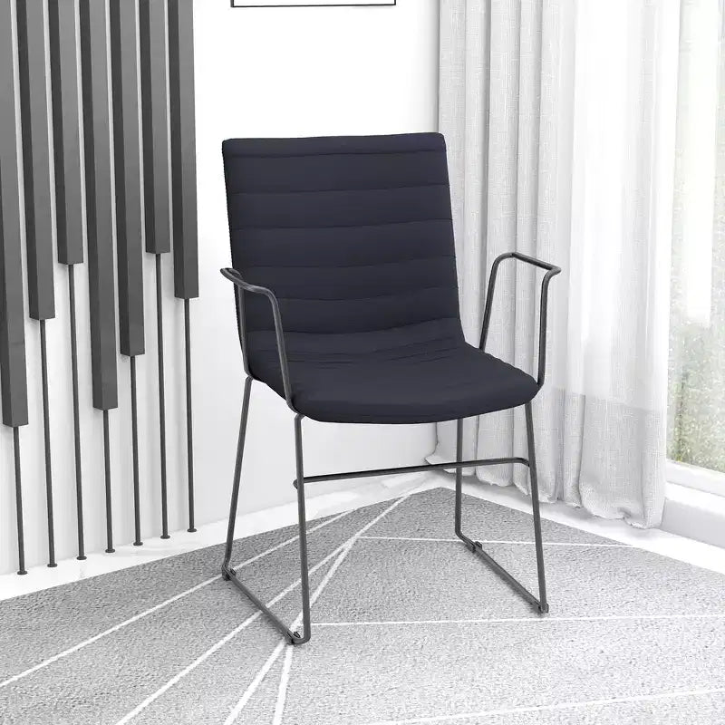 Fauteuil de bureau ergonomique rembourré en cuir/polyester avec structure en acier inoxydable thermolaqué, assise et dossier rembourrés
