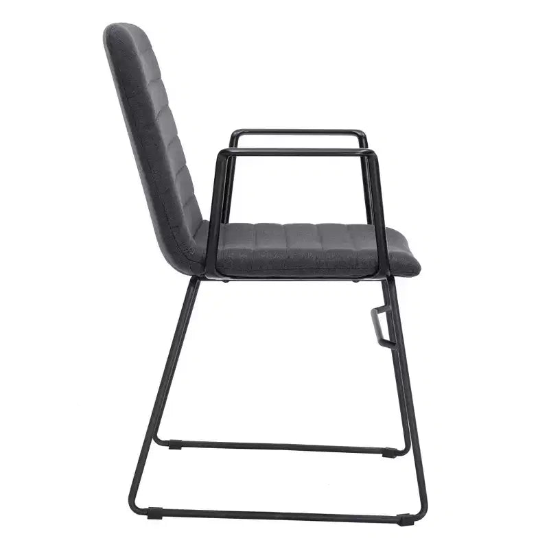 Fauteuil de bureau ergonomique rembourré en cuir/polyester avec structure en acier inoxydable thermolaqué, assise et dossier rembourrés