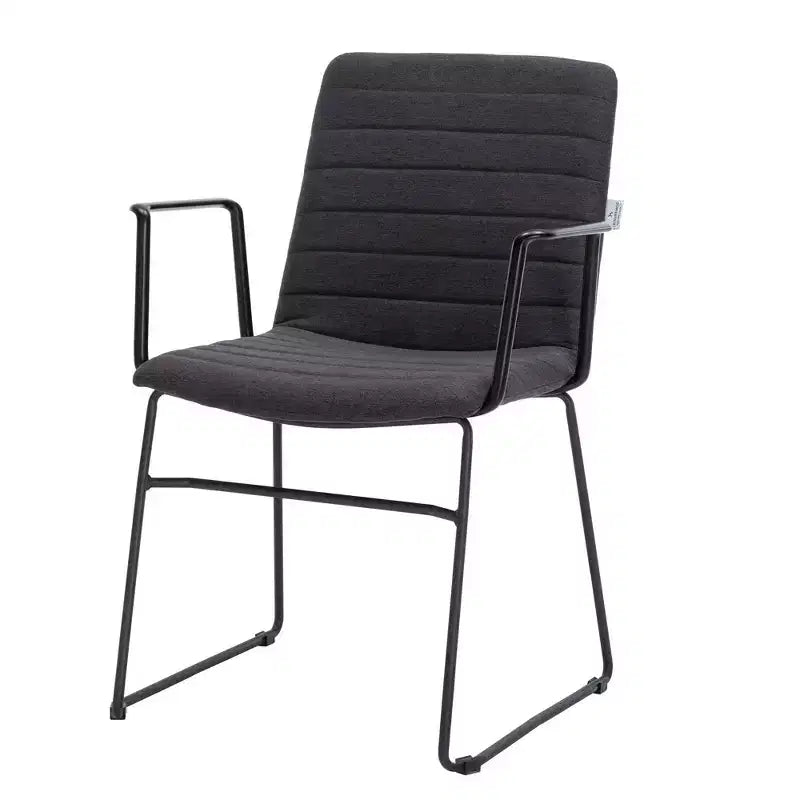 Fauteuil de bureau ergonomique rembourré en cuir/polyester avec structure en acier inoxydable thermolaqué, assise et dossier rembourrés
