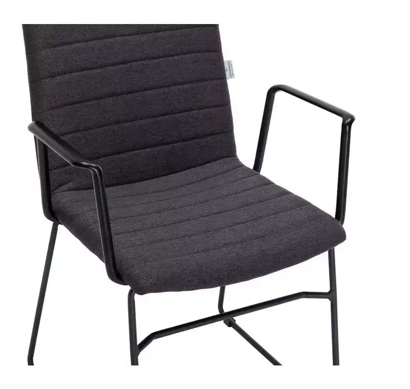 Fauteuil de bureau ergonomique rembourré en cuir/polyester avec structure en acier inoxydable thermolaqué, assise et dossier rembourrés