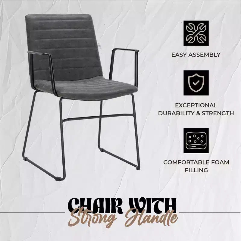 Fauteuil de bureau ergonomique rembourré en cuir/polyester avec structure en acier inoxydable thermolaqué, assise et dossier rembourrés