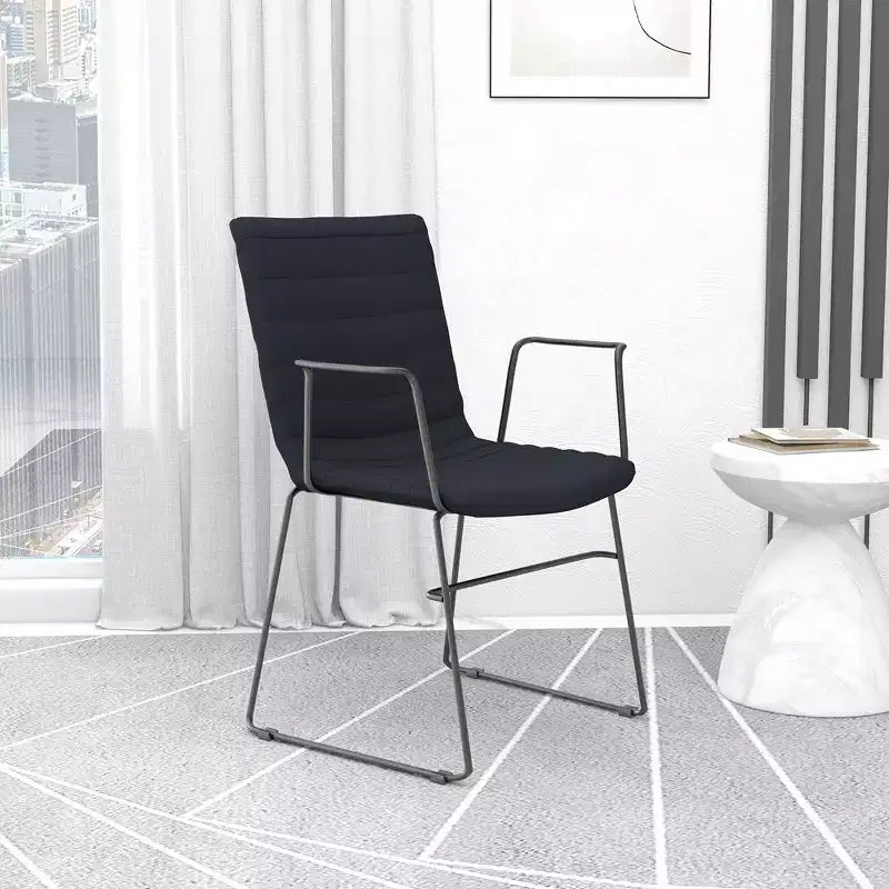 Fauteuil de bureau ergonomique rembourré en cuir/polyester avec structure en acier inoxydable thermolaqué, assise et dossier rembourrés
