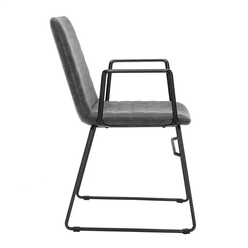 Fauteuil de bureau ergonomique rembourré en cuir/polyester avec structure en acier inoxydable thermolaqué, assise et dossier rembourrés