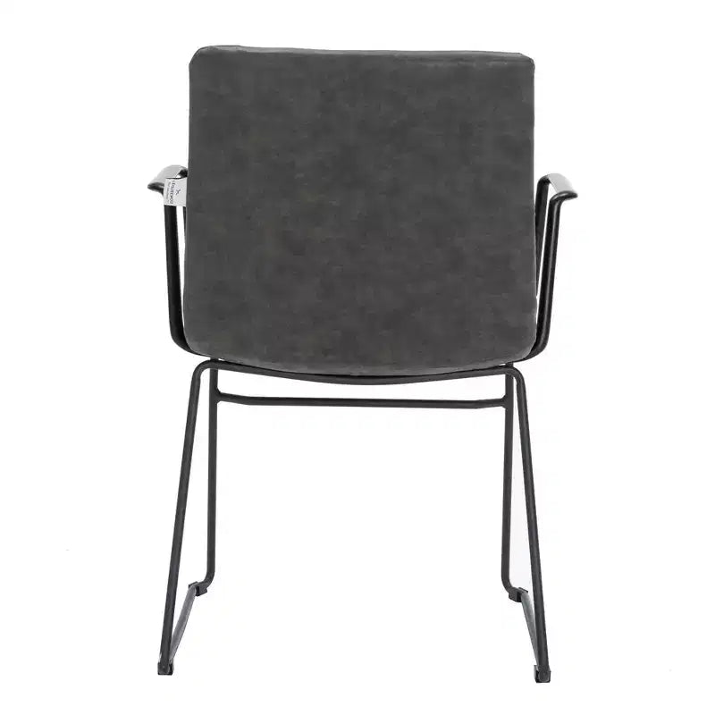 Fauteuil de bureau ergonomique rembourré en cuir/polyester avec structure en acier inoxydable thermolaqué, assise et dossier rembourrés