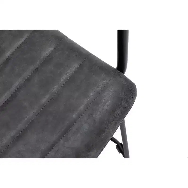 Fauteuil de bureau ergonomique rembourré en cuir/polyester avec structure en acier inoxydable thermolaqué, assise et dossier rembourrés
