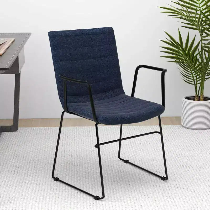 Fauteuil de bureau ergonomique rembourré en cuir/polyester avec structure en acier inoxydable thermolaqué, assise et dossier rembourrés