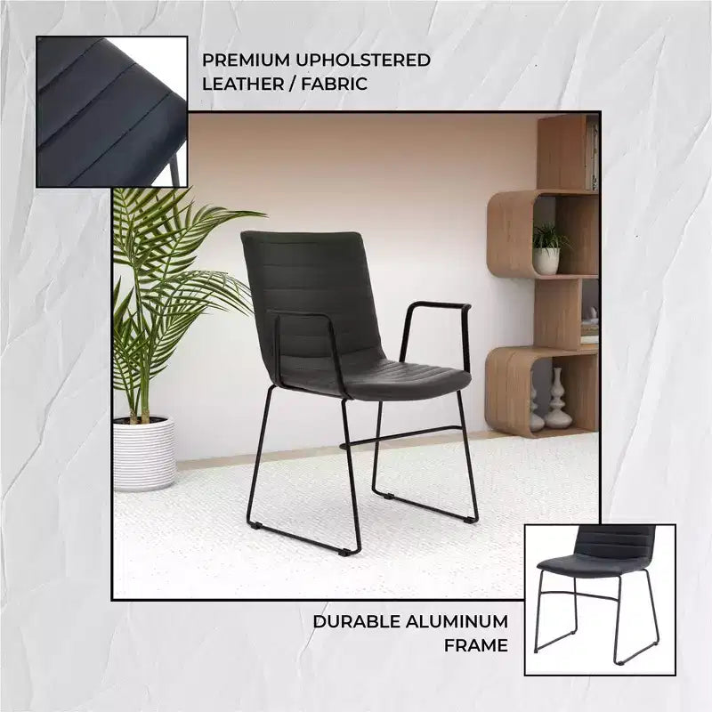 Fauteuil de bureau ergonomique rembourré en cuir/polyester avec structure en acier inoxydable thermolaqué, assise et dossier rembourrés