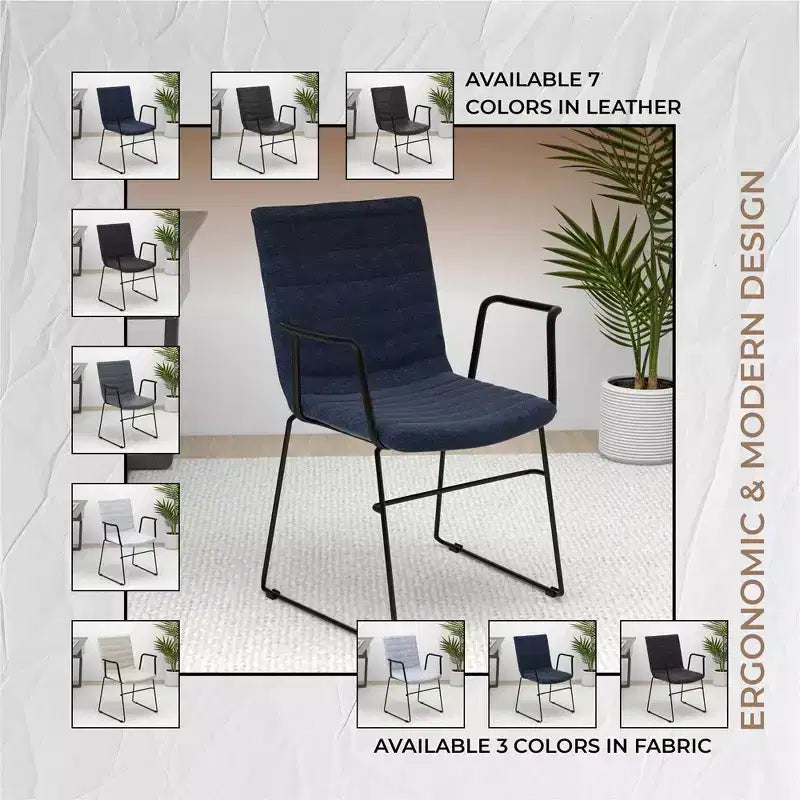 Fauteuil de bureau ergonomique rembourré en cuir/polyester avec structure en acier inoxydable thermolaqué, assise et dossier rembourrés