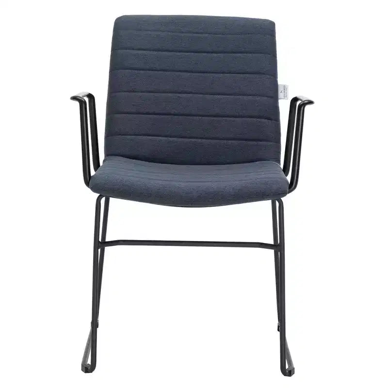 Fauteuil de bureau ergonomique rembourré en cuir/polyester avec structure en acier inoxydable thermolaqué, assise et dossier rembourrés