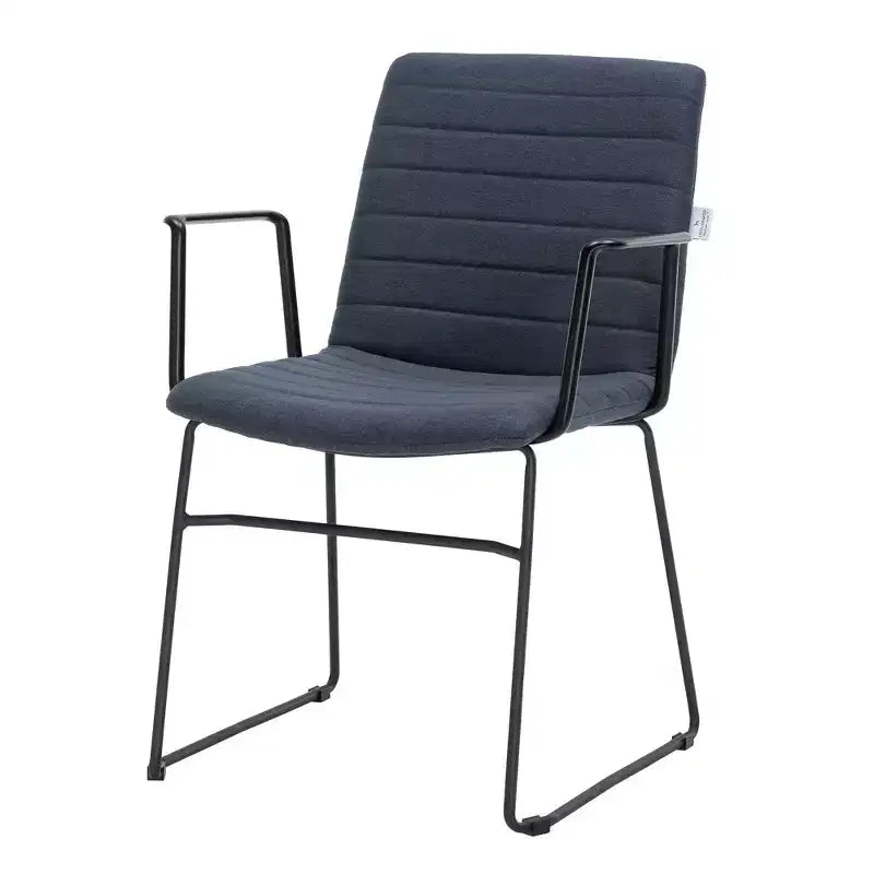 Fauteuil de bureau ergonomique rembourré en cuir/polyester avec structure en acier inoxydable thermolaqué, assise et dossier rembourrés