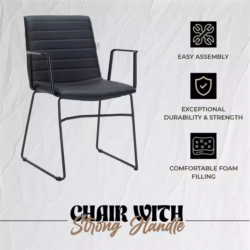 Fauteuil de bureau ergonomique rembourré en cuir/polyester avec structure en acier inoxydable thermolaqué, assise et dossier rembourrés
